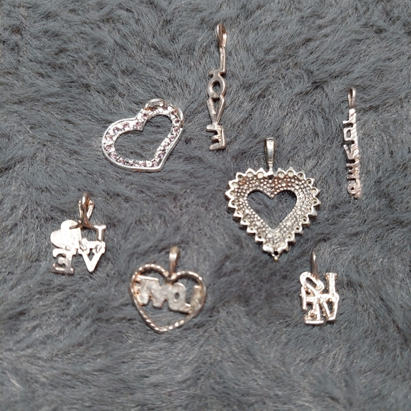 Sterling Silver Bundle Heart Love Pendants - Picture 3 of 4